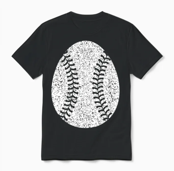 Baseball Happy Easter Egg Hunting Cute Sport Lover Unisex T-Shirt in Black