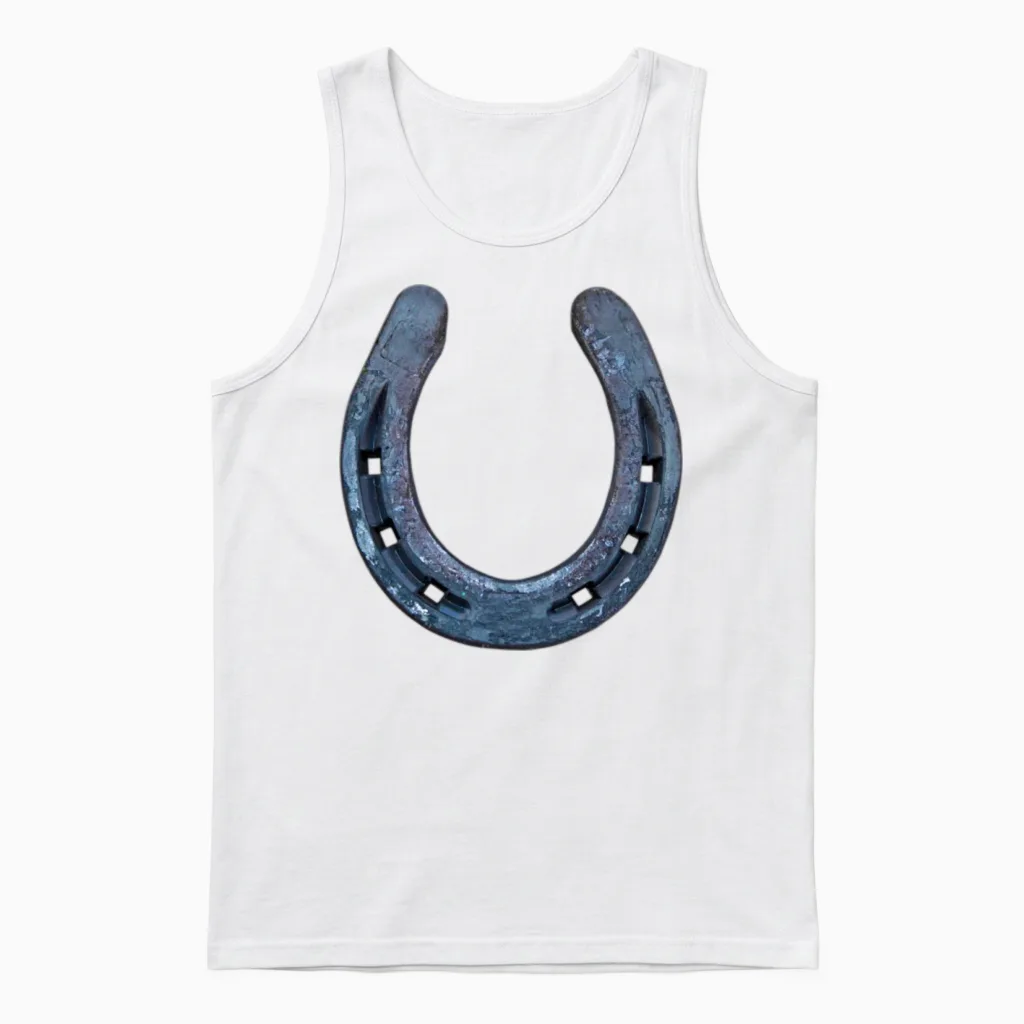 Horse Shoe Lovers Unisex Tank Top in White