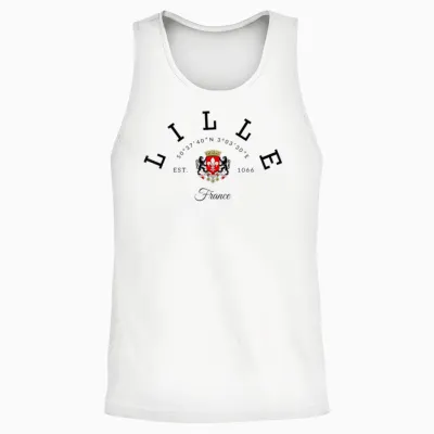 Lille France Souvenir Lille Gift Lille Fan Travel France Unisex Tank Top - White