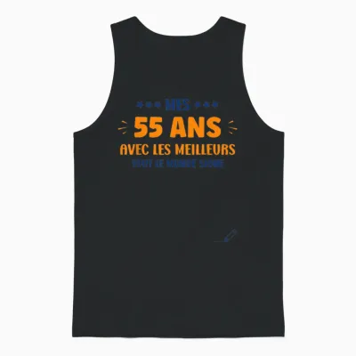 Humour 55 Years to Sign Signature Birthday 55 Years T-Shirt, White, S Unisex Tank Top - Black