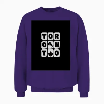 Toronto Explore Travel Illustrative Quote Unisex Sweatshirt - Purple