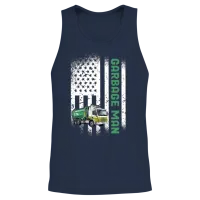 Garbage Man Us Flag Garbage Truck Unisex Tank Top - Navy – 2