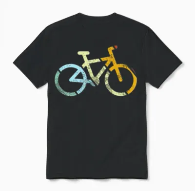 Cycling Retro Unisex T-Shirt - Black