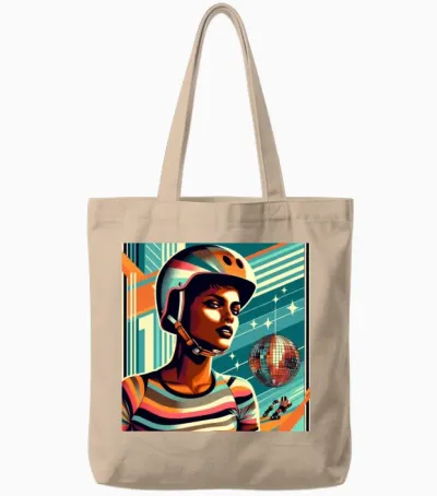 Retro Roller Queen Tote Bags - Natural