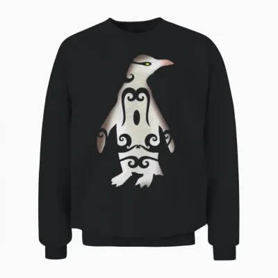 Maori Hoiho Yellow-Eyed Penguin Tribal Tattoo Gift Unisex Sweatshirt - Black
