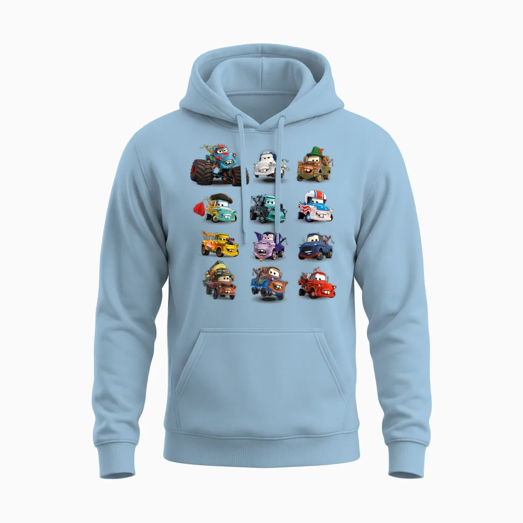 Disney and Pixar’s Cars Many Maters Unisex Hoodie in Light Blue