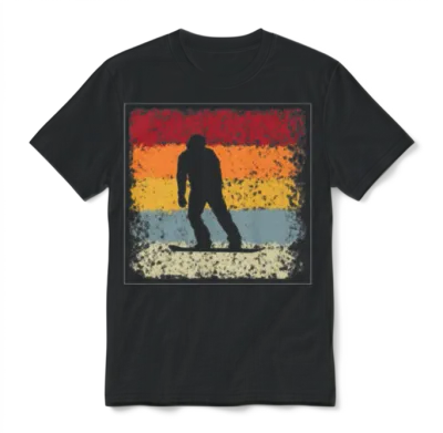 Snowboarding Retro Unisex T-Shirt - Black