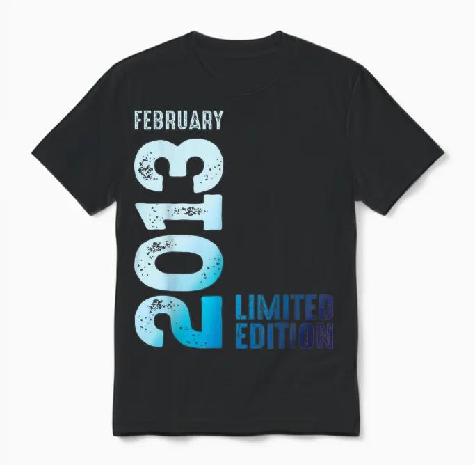 Limited Edition 2013 February 2013 T-Shirt, Black, S Unisex T-Shirt in Black