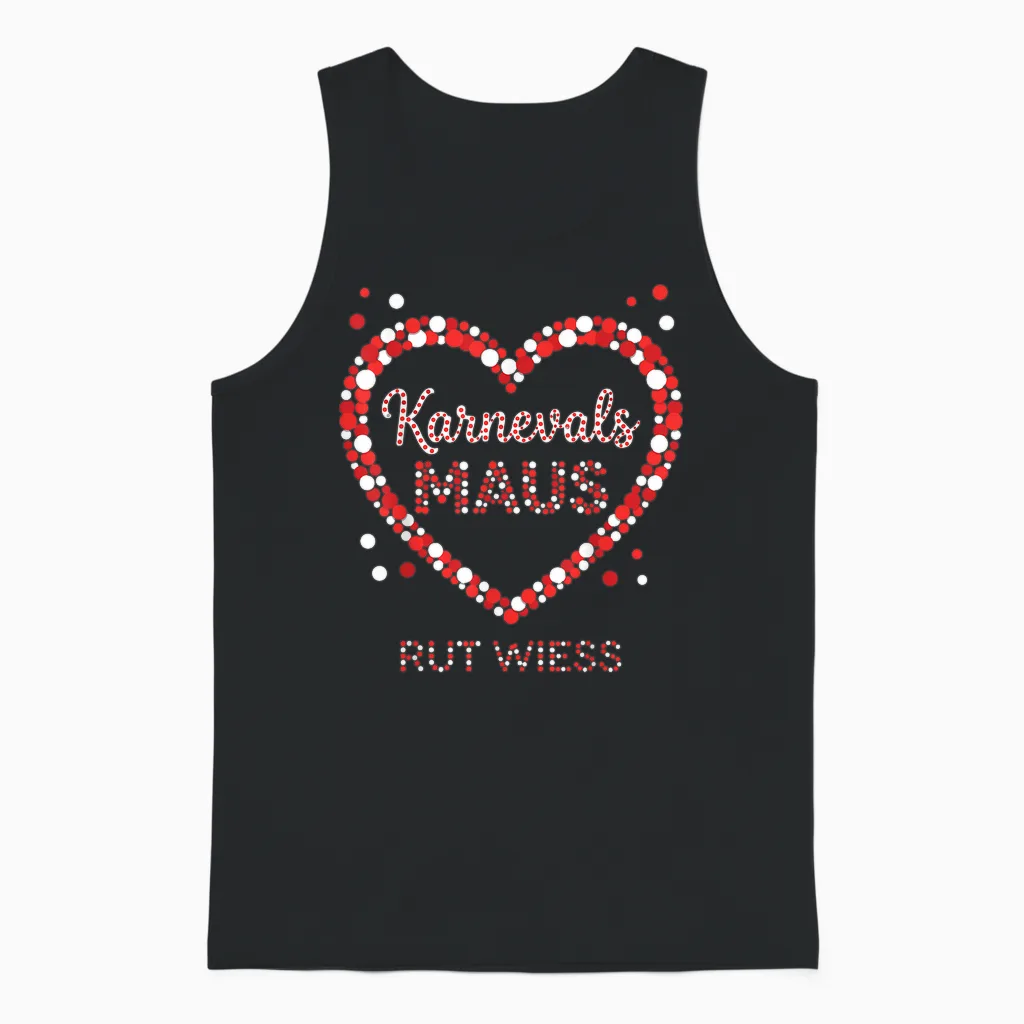 Carnival Mouse Heart Rut Wess Cologne Women's Fancy Dress Unisex Tank Top in Black