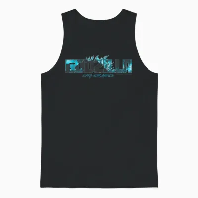 Godzilla X Kong Heavy Metal Godzilla City Stomper Unisex Tank Top - Black