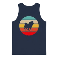 Pug Retro Unisex Tank Top - Navy – 1
