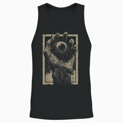 Scary Horror Hand Eye Weirdcore Gothic Occult Trippy T-Shirt, Black, S Unisex Tank Top - Black