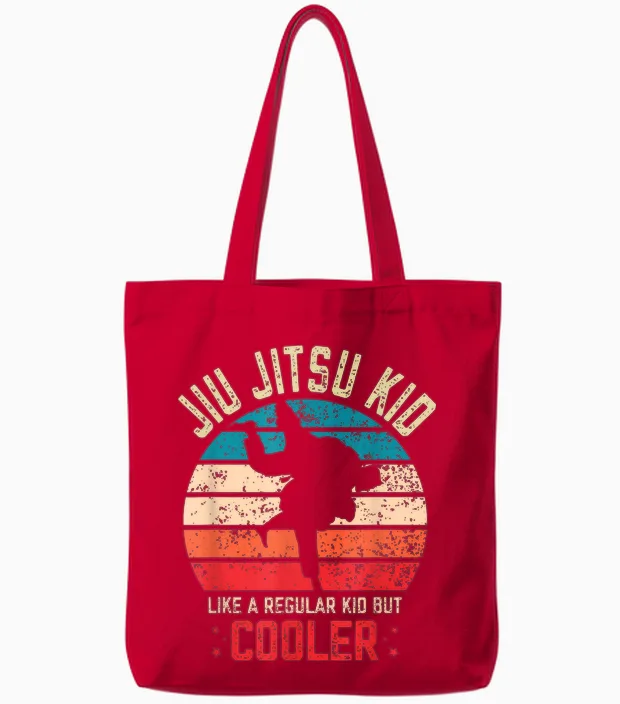 Jiu Jitsu Kid Martial Art Bjj Tote Bags in Red