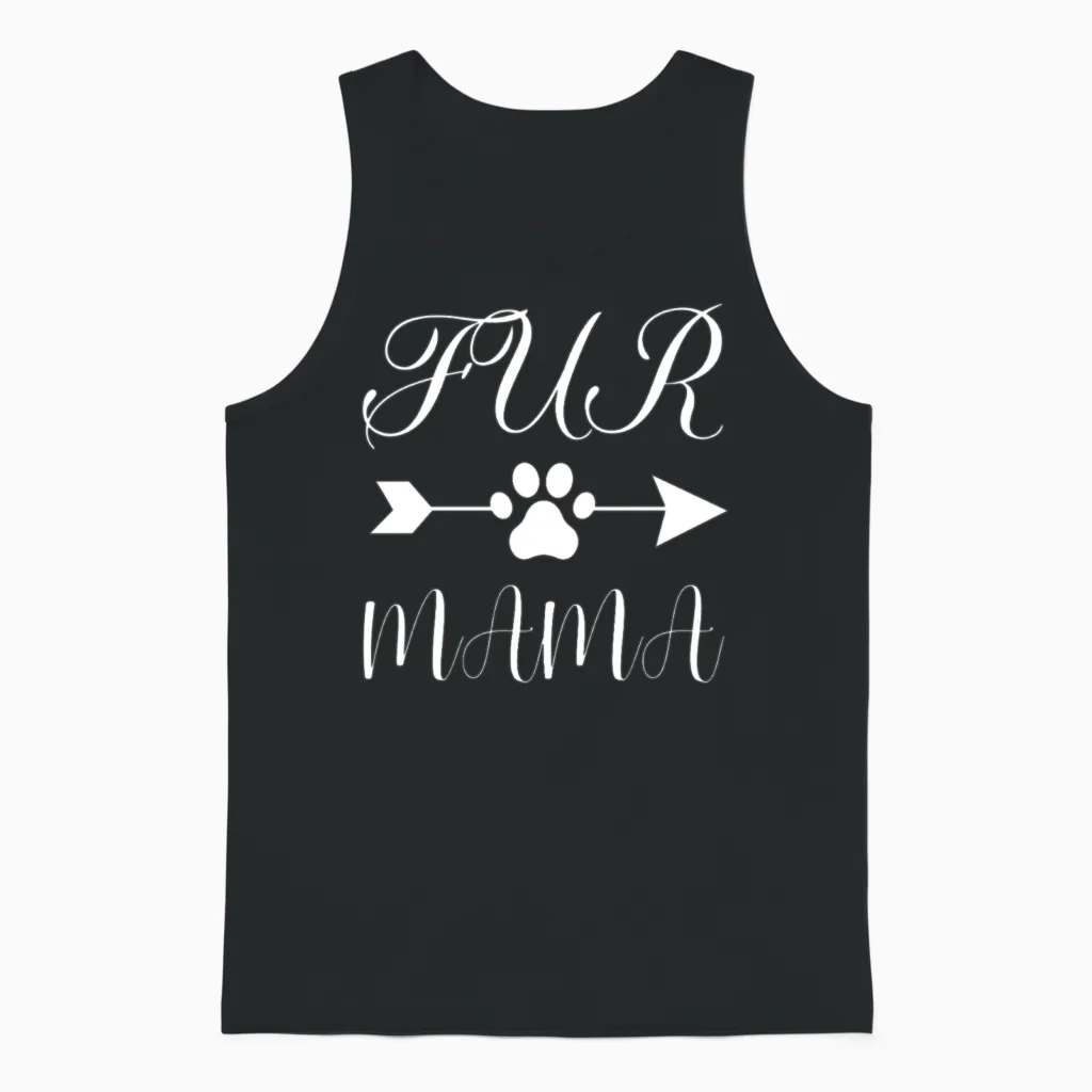 Fur Mama Paw Print Dog Lovers Unisex Tank Top in Black