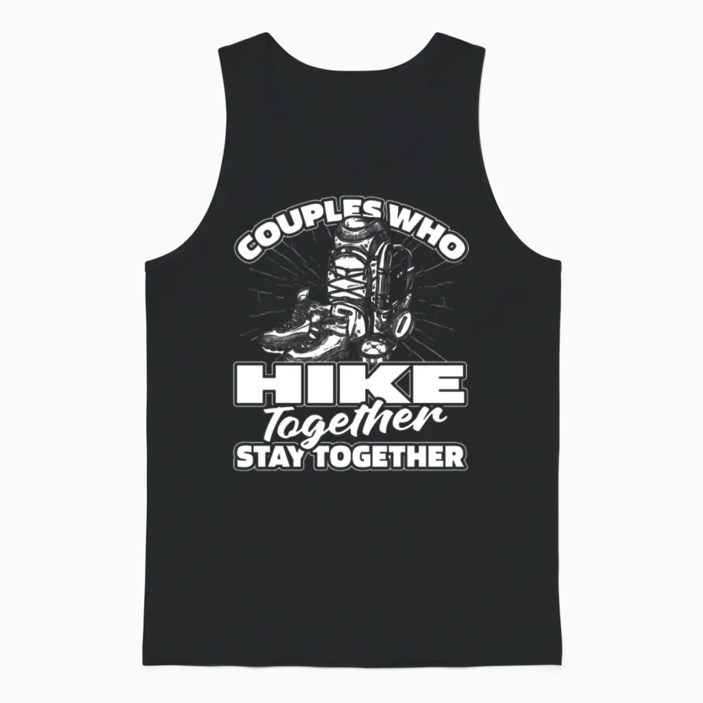 Hiking Hike Couple & Outdoors Gift Unisex Tank Top in Black