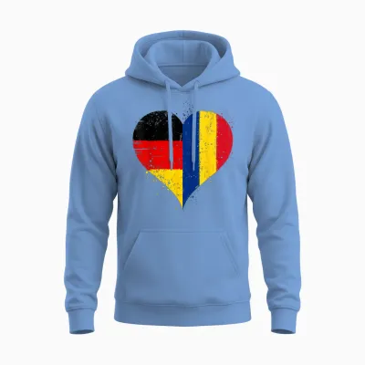 Stolze Deutsch Rumänisch Fans Rumänien Deutschland Flagge Unisex Hoodie - Carolina Blue