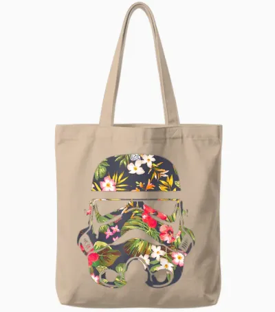 Star Wars Tropical Stormtrooper Floral Print Disney+ Tote Bags - Natural
