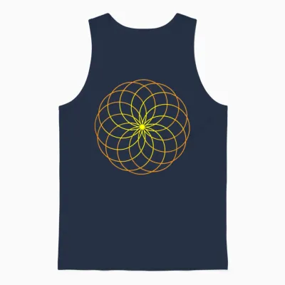 Echte Blume Des Lebens, Heilige Geometrie Unisex Tank Top - Navy