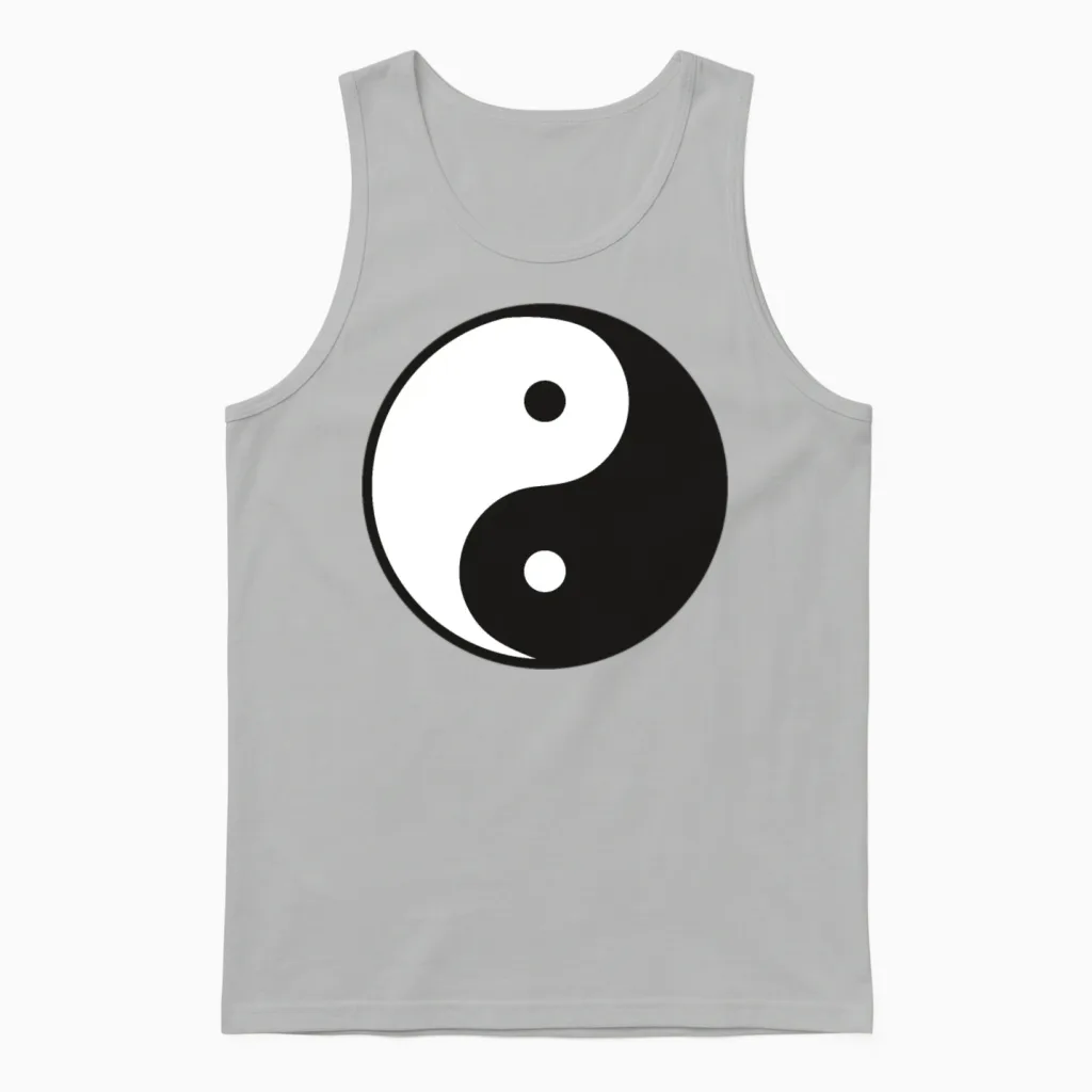 Yin Yang Unisex Tank Top in Ash