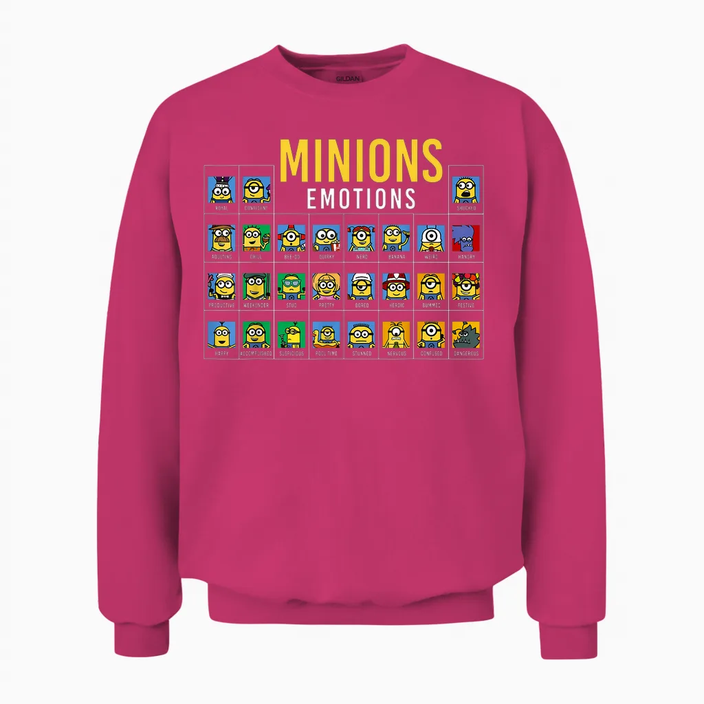 Despicable Me Minions Periodic Table of Minions Graphic Unisex Sweatshirt in Heliconia