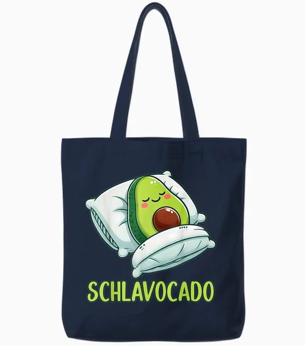 Schlavocado Schlafanzug Avocado Schlafshirt Tote Bags in Navy