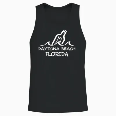 Daytona Beach Florida Message in a Bottle Souvenir Unisex Tank Top - Black