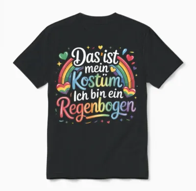 Das Ist Mein Kostüm Ich Bin Ein Rainbow Carnival Unisex T-Shirt - Black