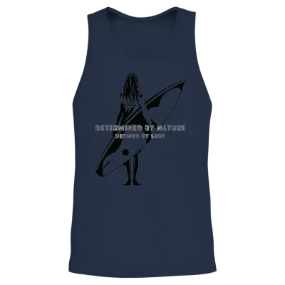 Retro Surfing Girl Unisex Tank Top - Navy