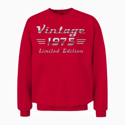 Vintage 1975 Classic Car 50th Anniversary Unisex Sweatshirt - Red