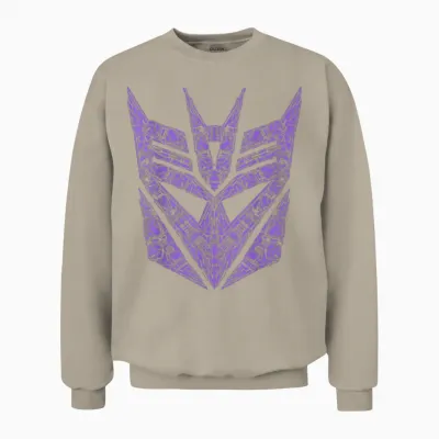 Transformers Decepticons Purple Icon Filled Logo Unisex Sweatshirt - Sand