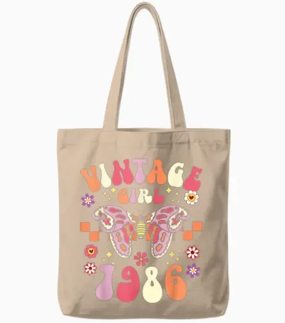 40 Years Vintage Woman Birthday 1986 Tote Bags - Natural