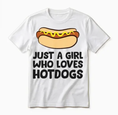 Just a Girl Who Loves Hot Dogs Unisex T-Shirt - White