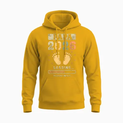Papa 2026 Loading, Baby Announcement, Expecting Dad Unisex Hoodie - Gold