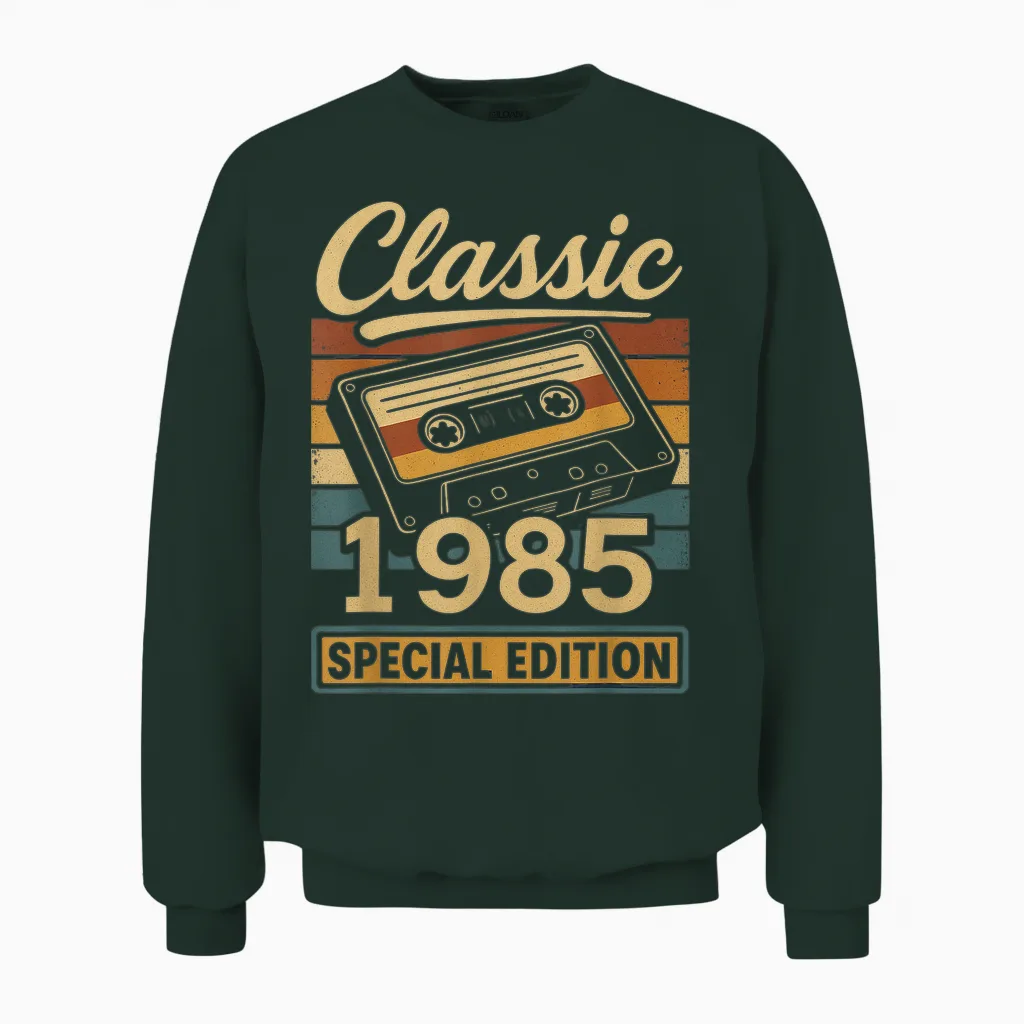 Classic 1985 - Retro Cassette Tape Special Edition Unisex Sweatshirt in Forest