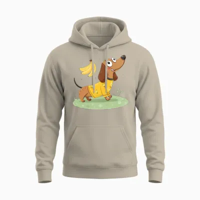 Cute Dog Unisex Hoodie - Sand