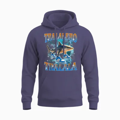 Tralero Tralala - Meme Brainrot Italian Unisex Hoodie - Heather Sport Dark Navy