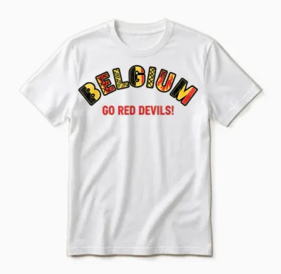 Maillot De Supporter Belgique Go Red Devils 2026 Unisex T-Shirt - White