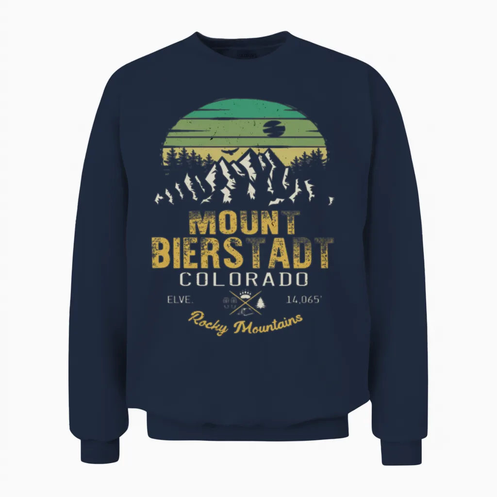 Mount Bierstadt Colorado Unisex Sweatshirt in Navy