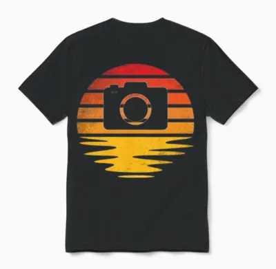 Photography Retro Unisex T-Shirt - Black