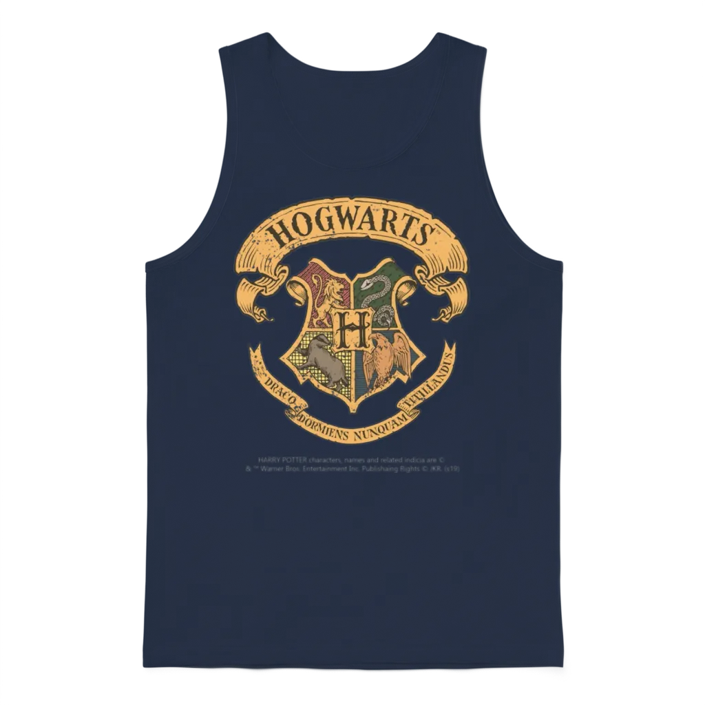Harry Potter Hogwarts Coat of Arms Unisex Tank Top - Navy