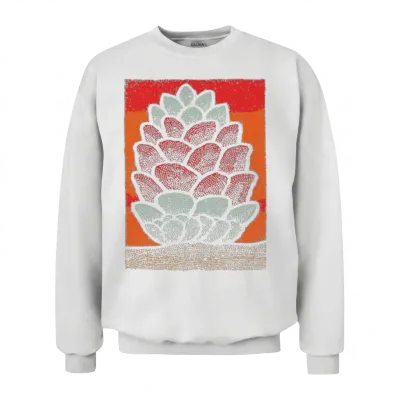 Stacked Pine Cone Pop Art Unisex Sweatshirt - White
