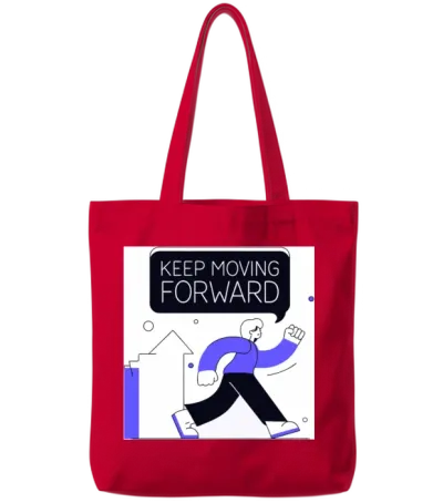Keep Moving Forward Tote Bags - Red