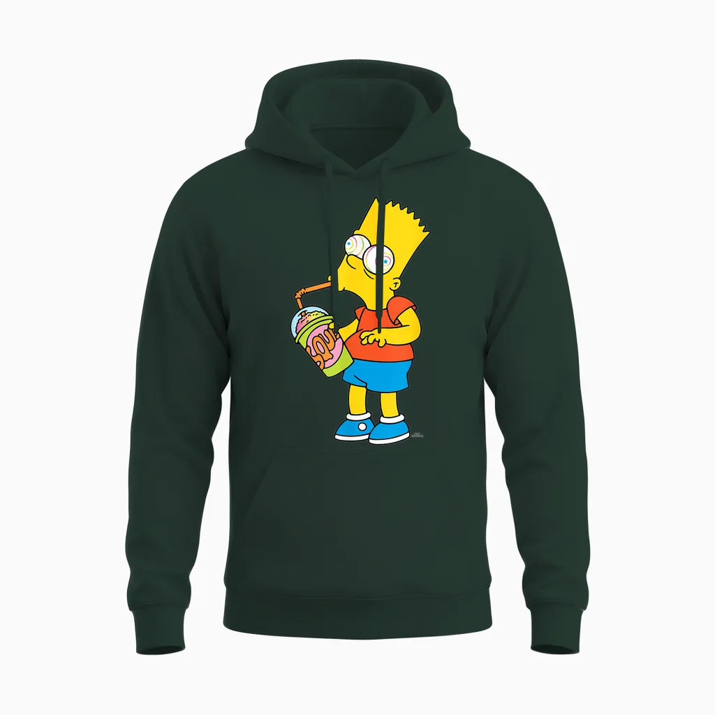 The Simpsons Bart Simpson Squishee Brain Freeze Unisex Hoodie in Forest