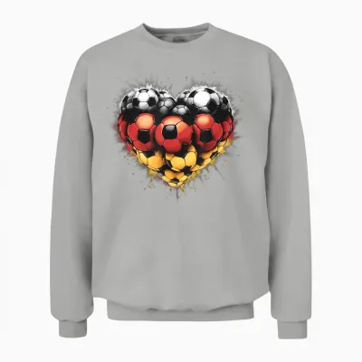 Deutschland Flagge - Herz Aus Leidenschaft Für Deutschland Unisex Sweatshirt - Ash