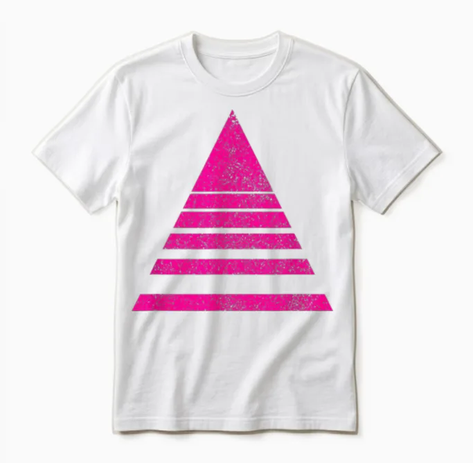 Geometric Triangle Sliced Shapes Geometry Art Distressed Unisex T-Shirt in White