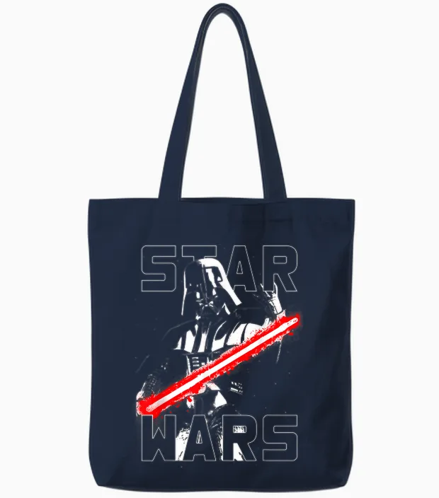 Star Wars Darth Vader Portrait of Light Tote Bags in Navy