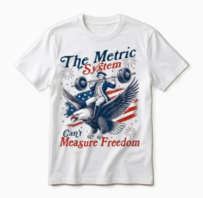 The Metric System Can't Measure Freedom Eagle Usa Unisex T-Shirt - White