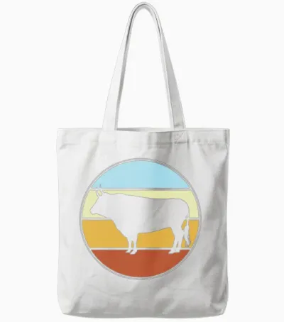 Bull Retro Tote Bags - White