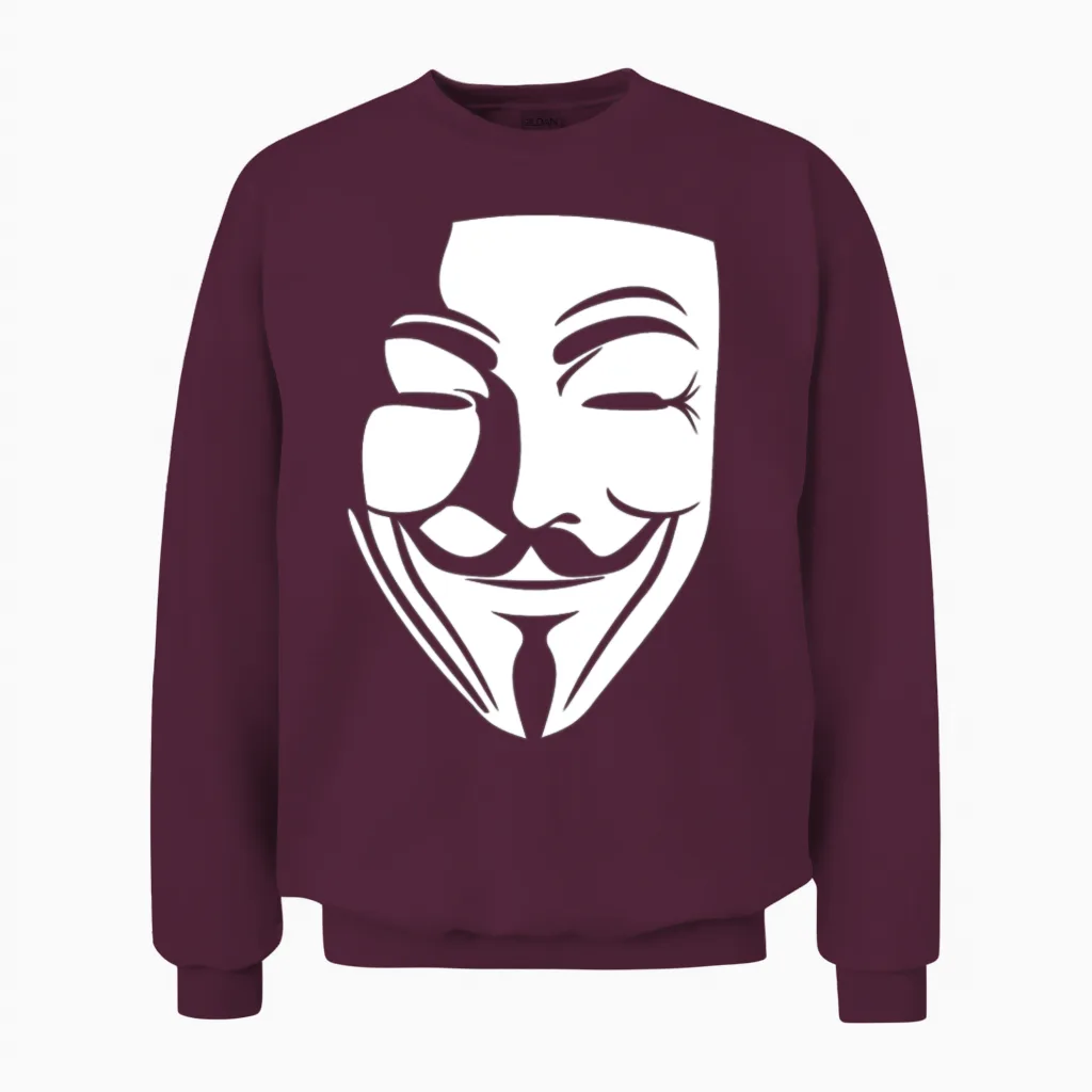 V for Vendetta Unisex Sweatshirt in Maroon