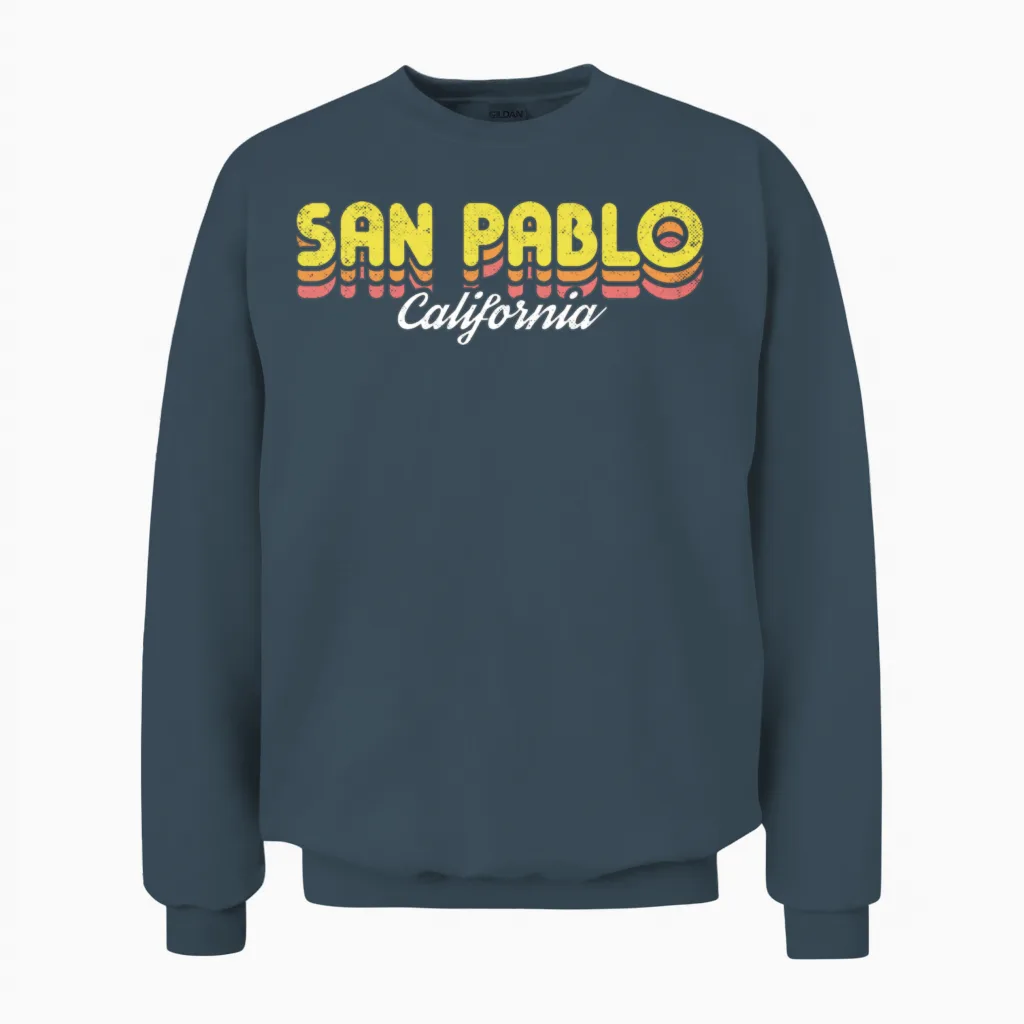 Retro San Pablo California Unisex Sweatshirt - Dark Heather